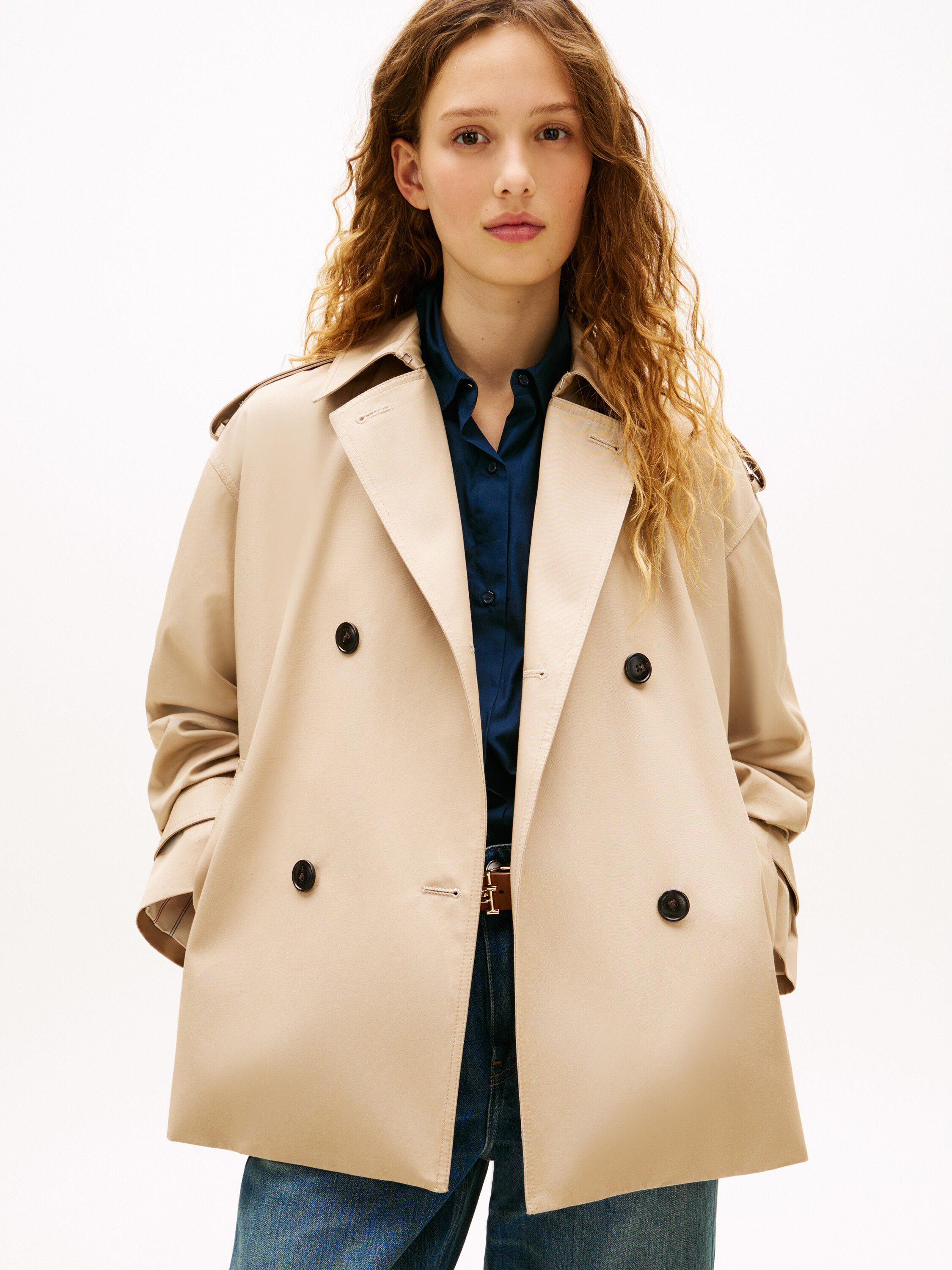 COTTON SHORT TRENCH