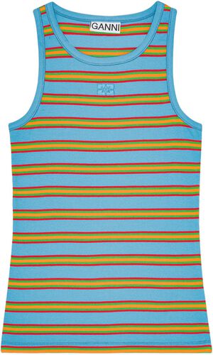 Soft Cotton Rib Striped Tank Top