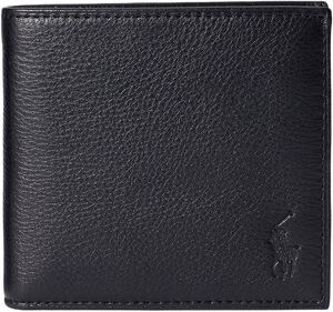 Pebbled Leather Billfold Coin Wallet