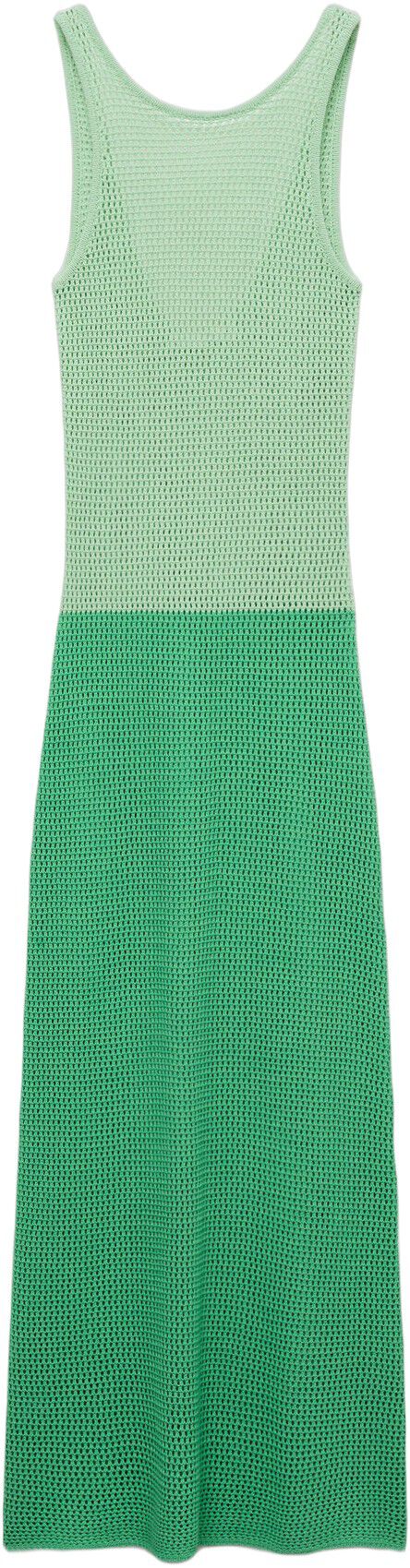 Long two-tone crochet dress