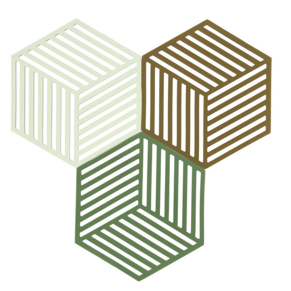Grytunderlägg Hexagon 3 st Grass/Mint/Liquorice