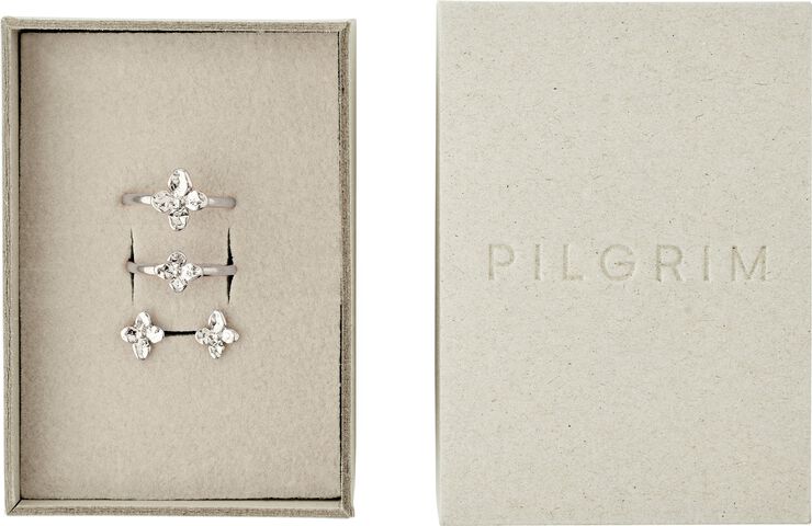 SANINE gift set, rings & earstuds, silver-plated