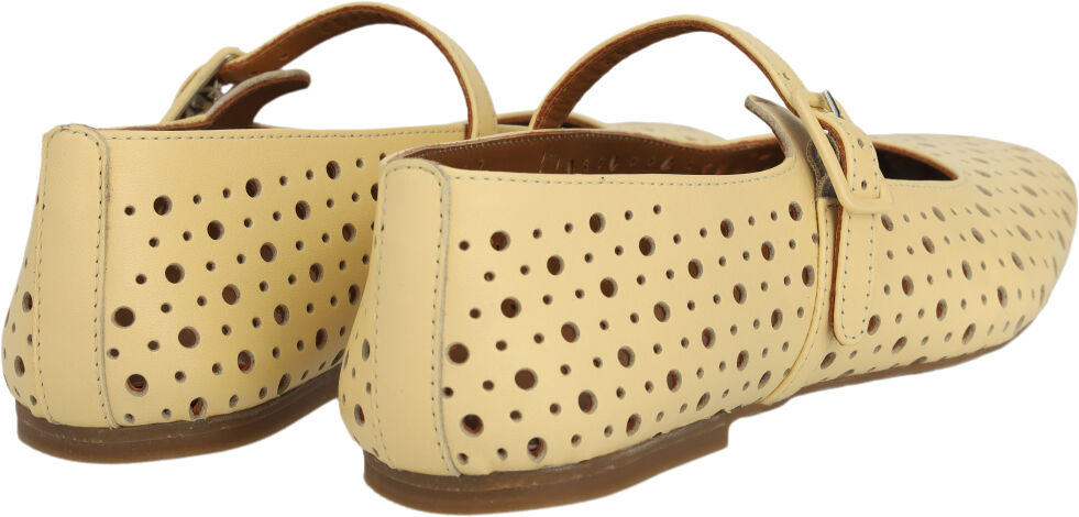 Bl&oslash;d ballerina med dekorativt hulm&oslash;