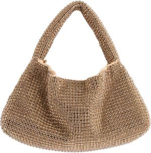 Glitrende taske med rhinsten og en