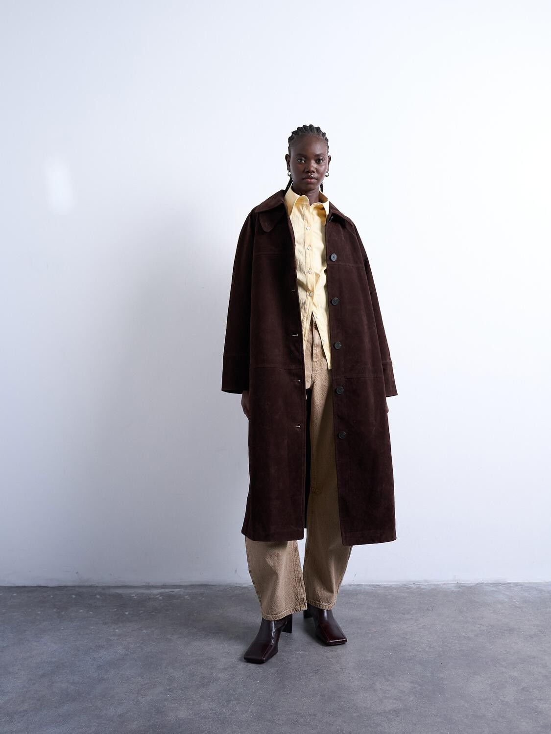 TSRIKKE LONG COAT FAUX SUEDE