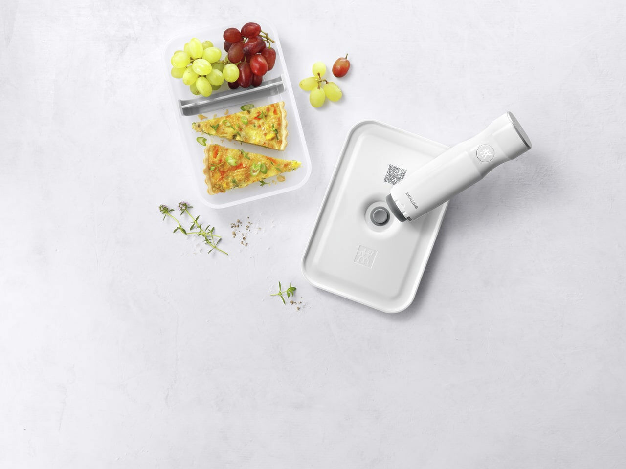 Fresh & Save Vak. lunchbox L Flat St-Gr plast