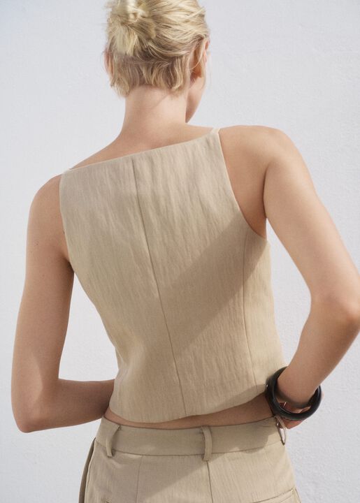 Suit vest with thin straps