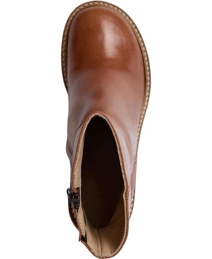 Støvlet på blokhæl med lynlås