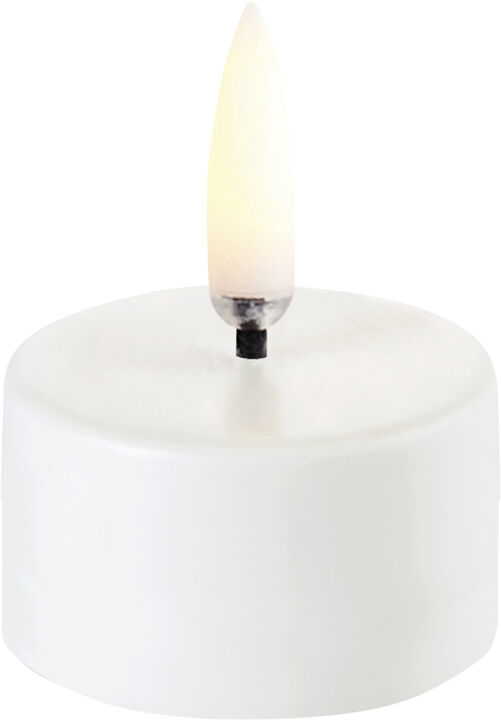 LED tealight 400~ battery incl. , Nordic white wax, Smooth, 4x2,1 cm