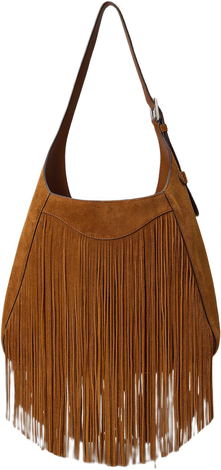 Fringe-Trim Large Tanner Shoulder Bag