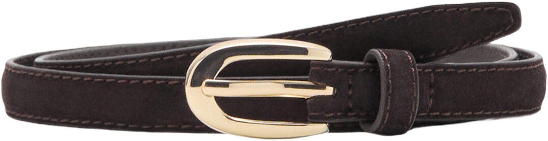 Thin suede leather belt