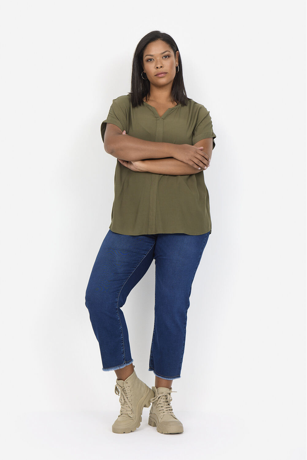 Curvy WA-SIA 1 Bluse M&oslash;rkegr&oslash;n