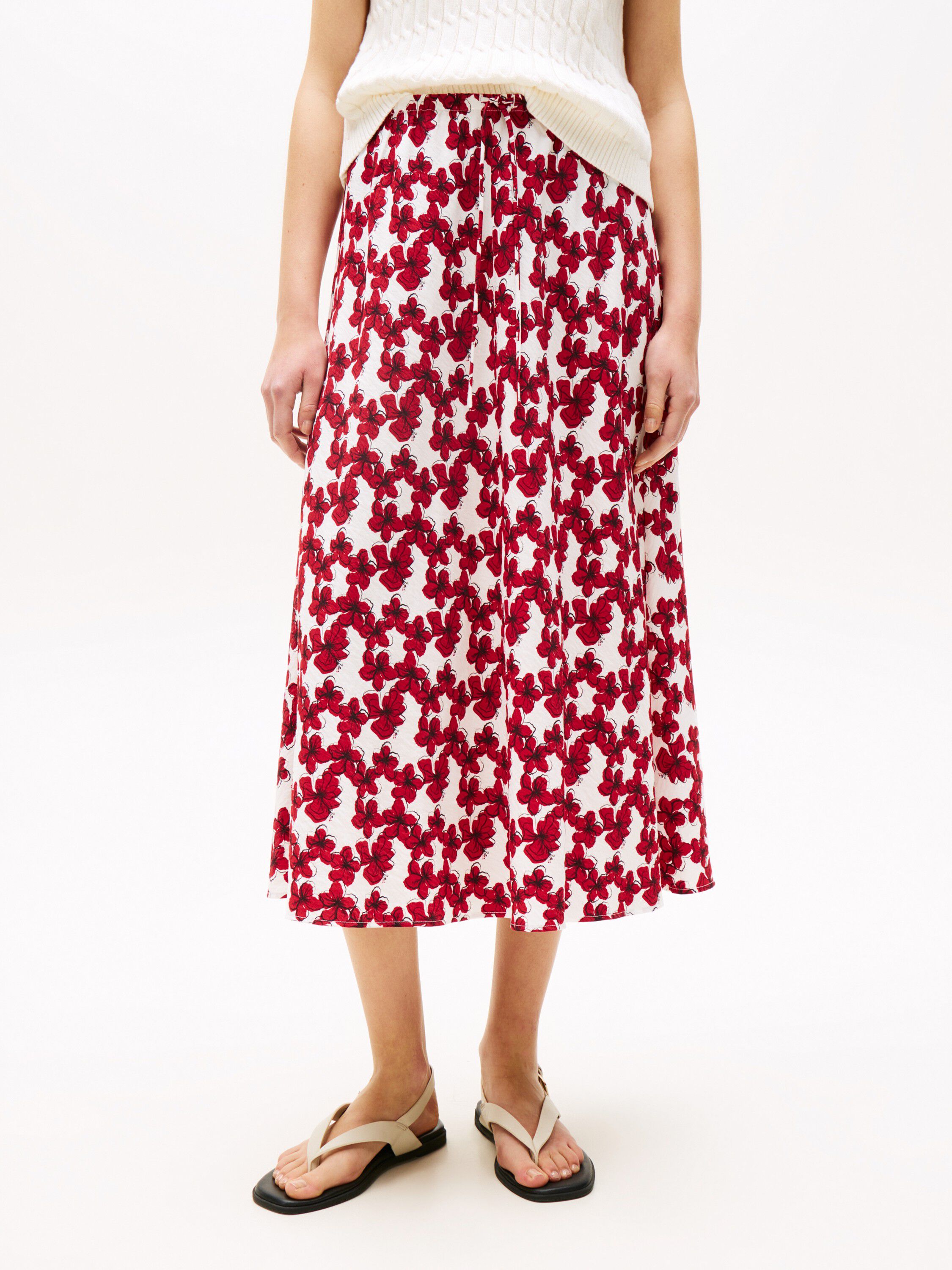 TEXTURED MIDI BIAS SKIRT