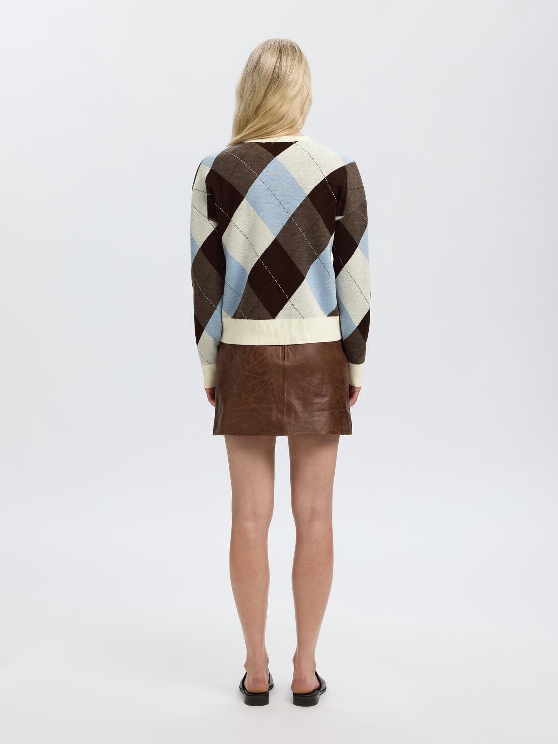 Slwthea Ls Knit Argyle O-Neck