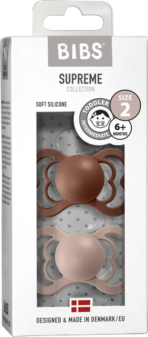 BIBS Supreme 2 PACK Silicone Woodchuck/Blush