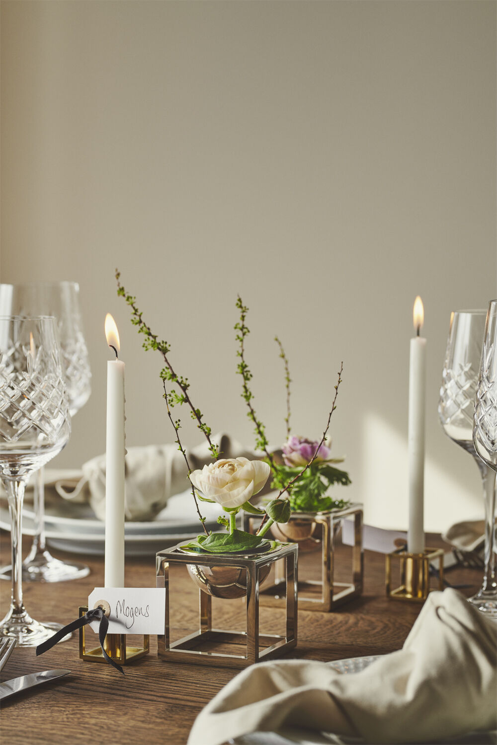 Kubus Candle Holder, Micro Gold-Pla