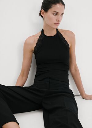 Lace halter neck top