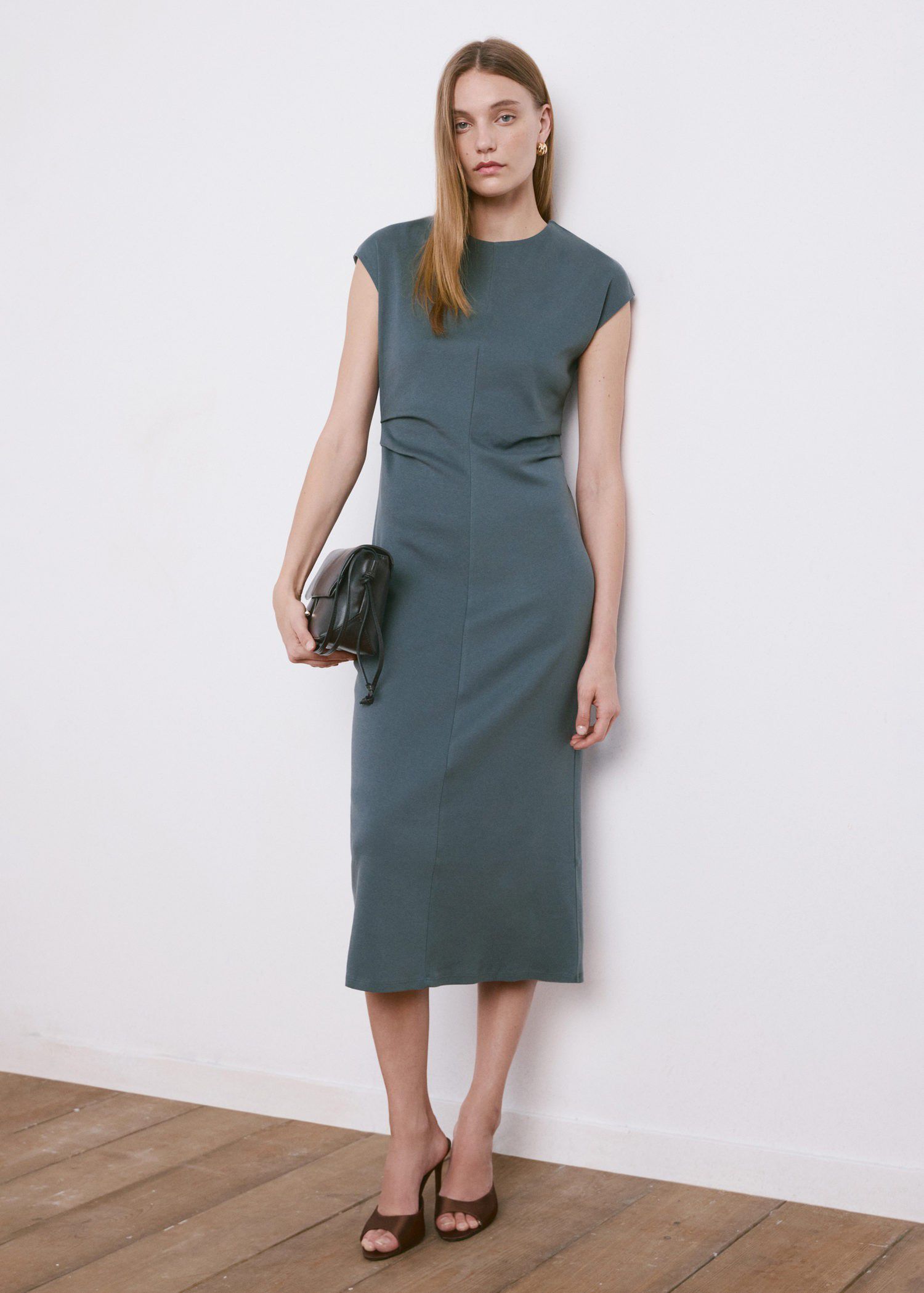 Midi-dress with draped detail