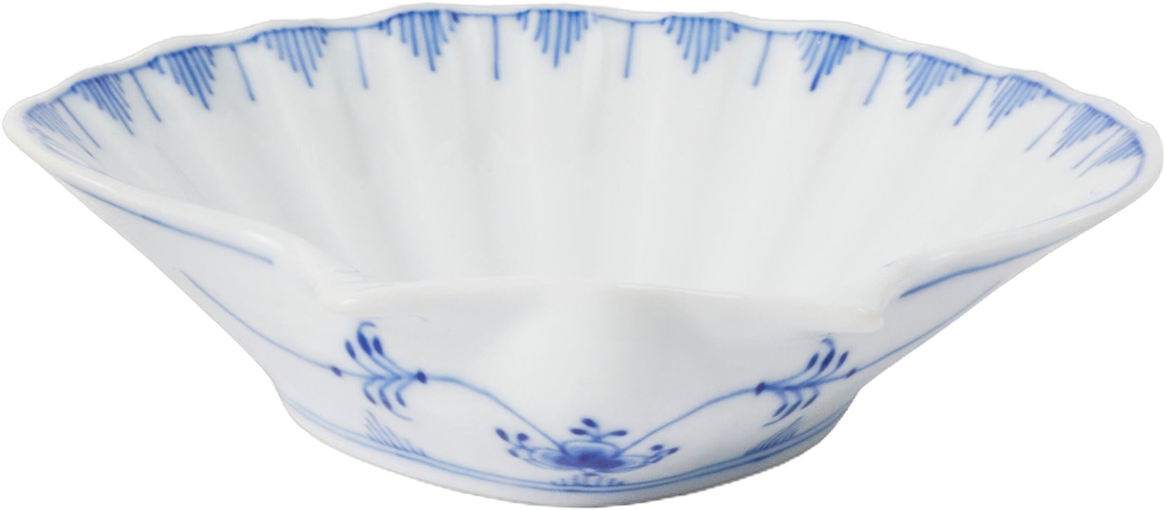 Blue Fluted Pl Shell Dish 10cm
