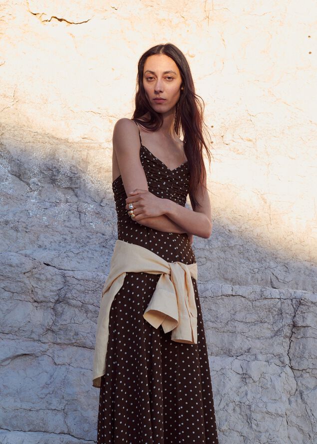 Polka dots long dress