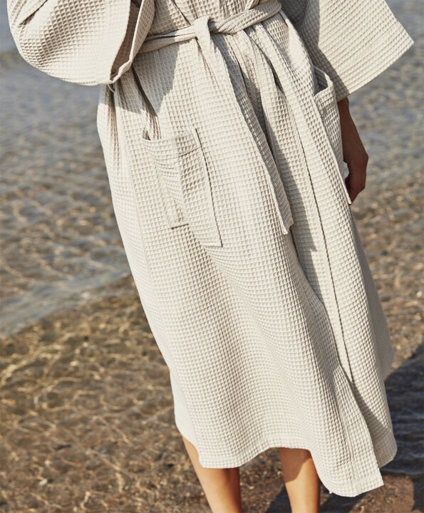 Waffle Bathrobe-Grey