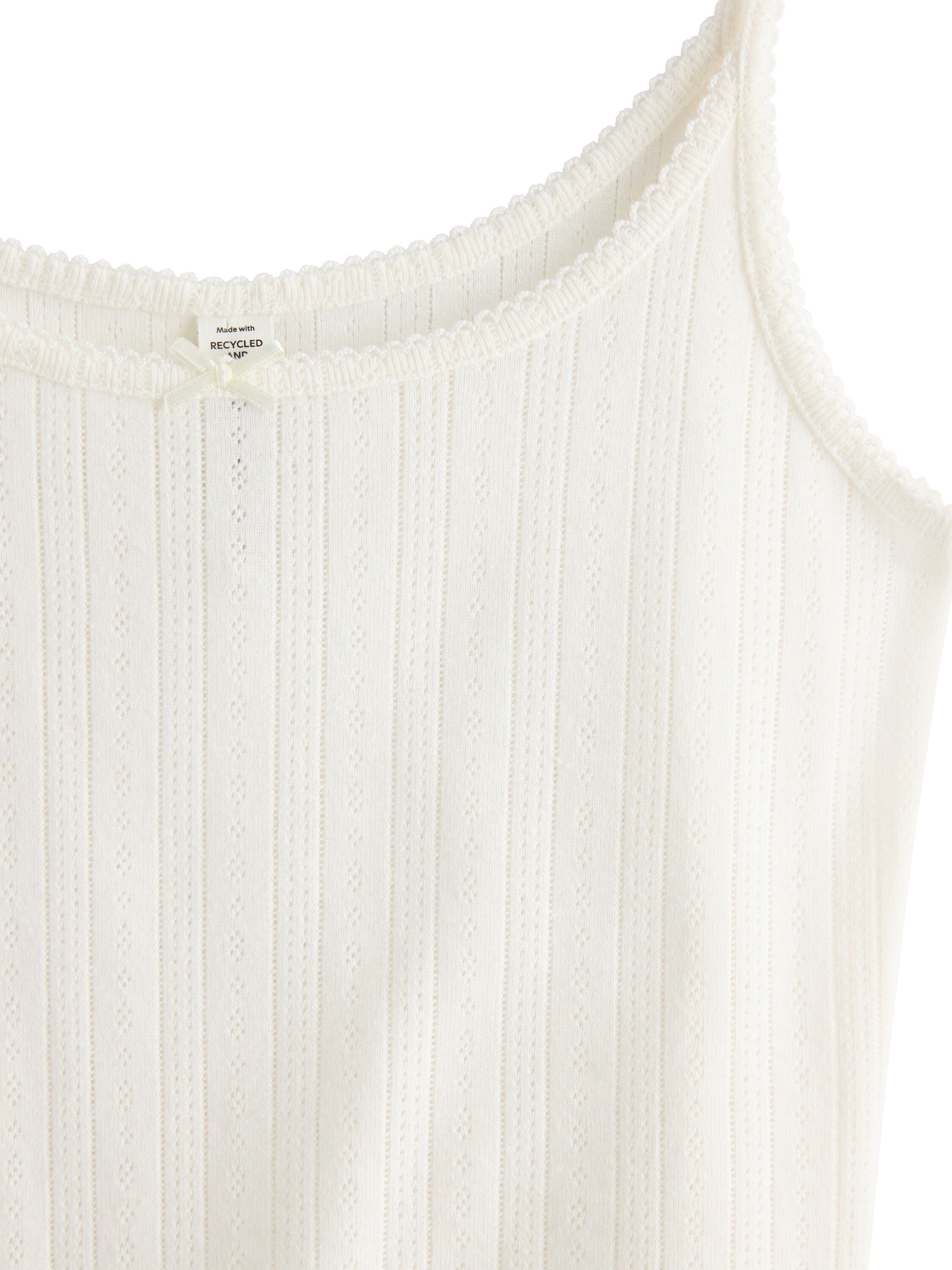 Pyjama top in soft cotton pointelle