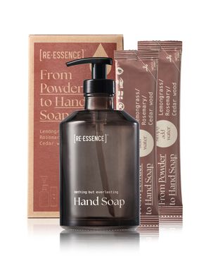 H&aring;nds&aelig;be - Glasdispenser + 2 Refills (Citrongr&aelig;s/Rosmarin/Cedertr&aelig;)