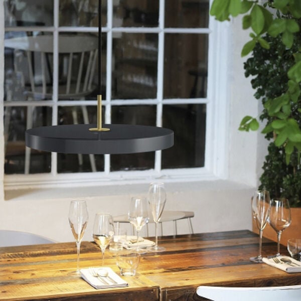 Asteria anthracite grey Ø 43 x 14 cm, 2. 7m cordset