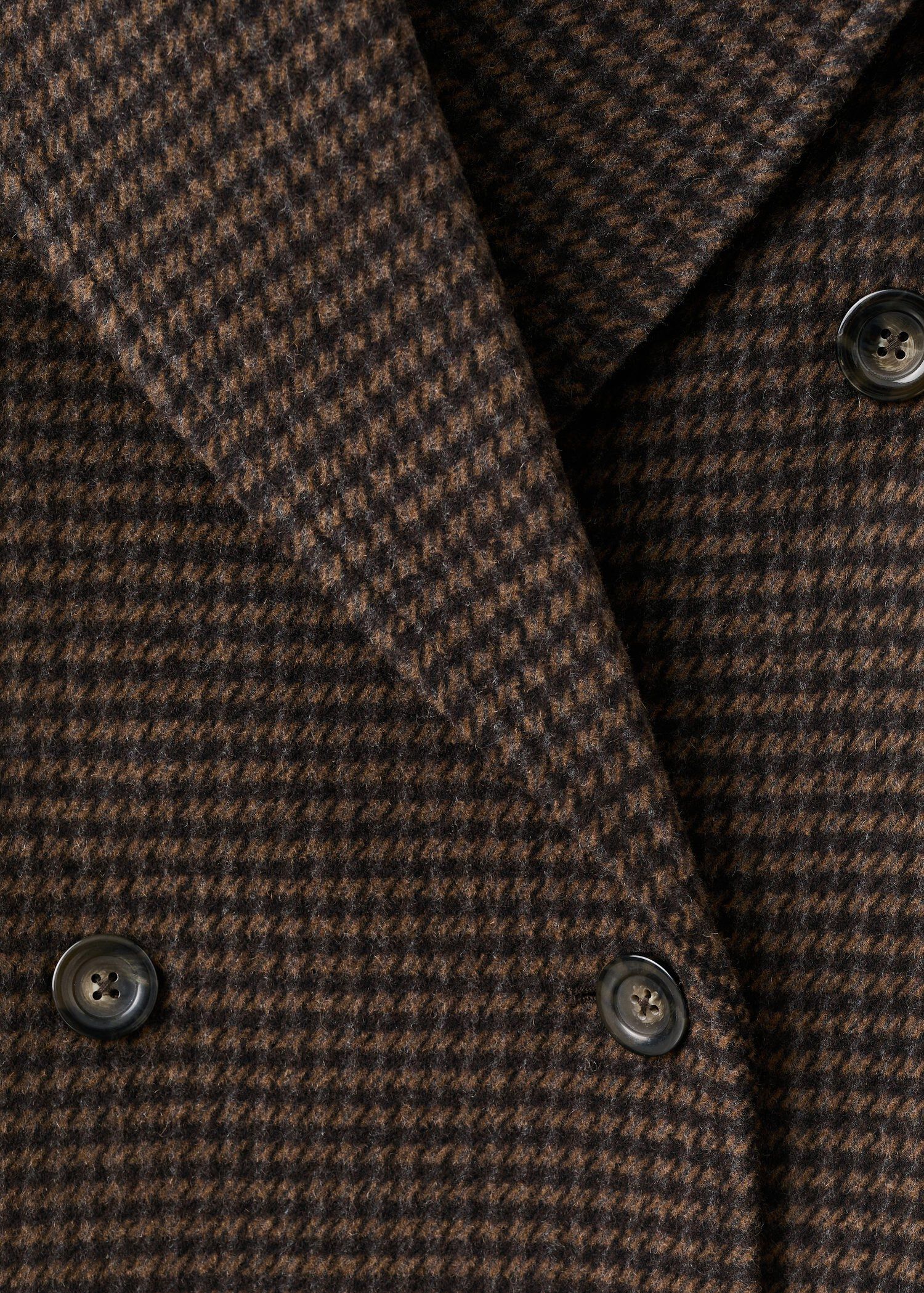 Wool-blend micro-houndstooth coat