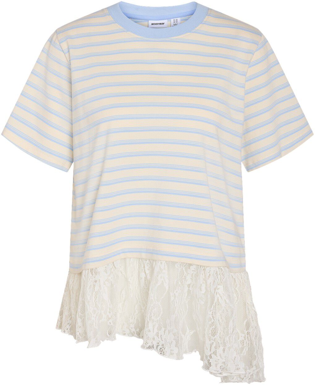 Nmember Ss Stripe Lace Top