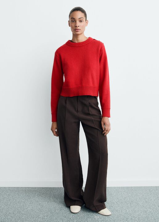Knitted sweater with jewel buttons