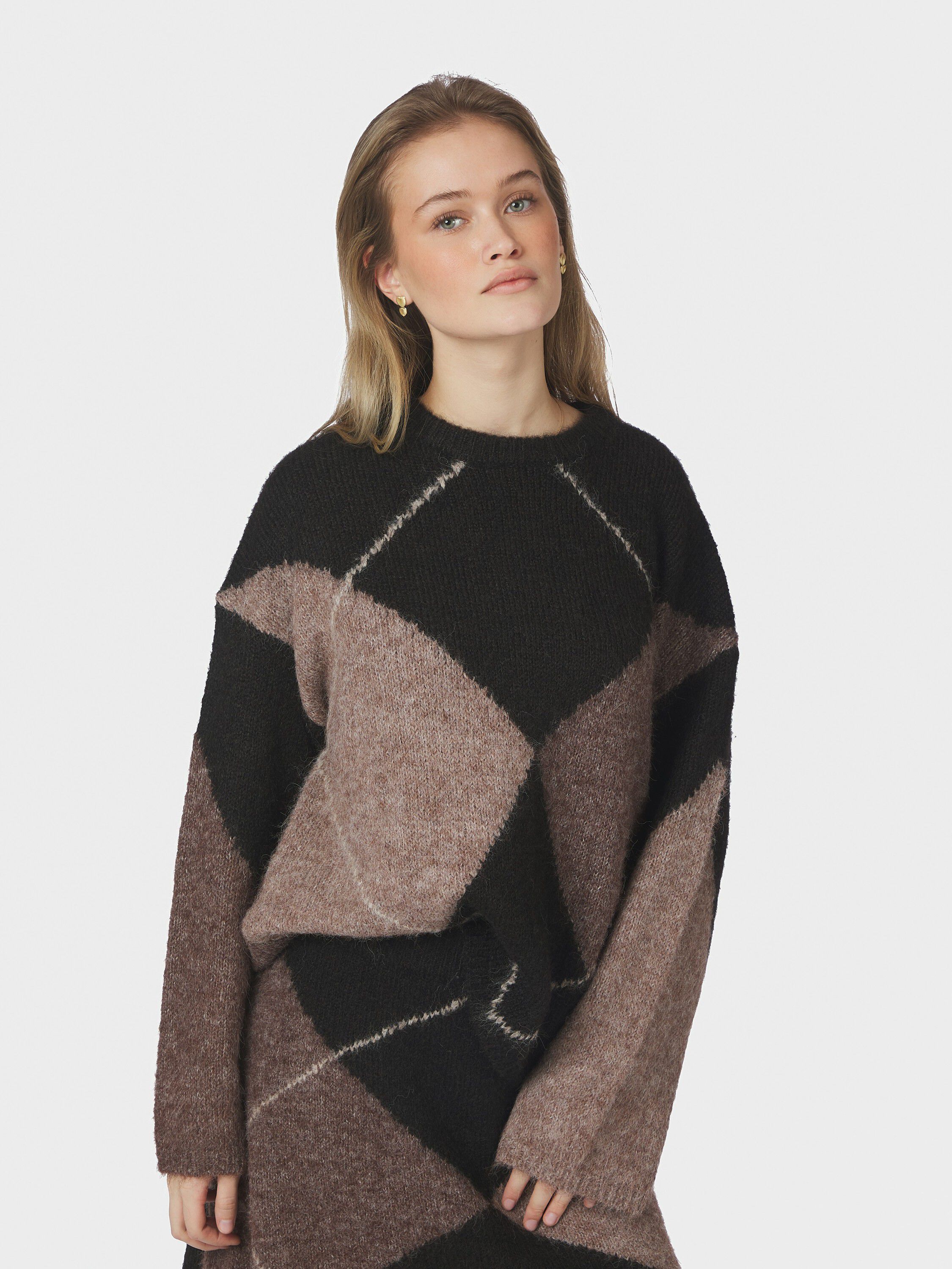 Inga Check Fluff Knit Blouse
