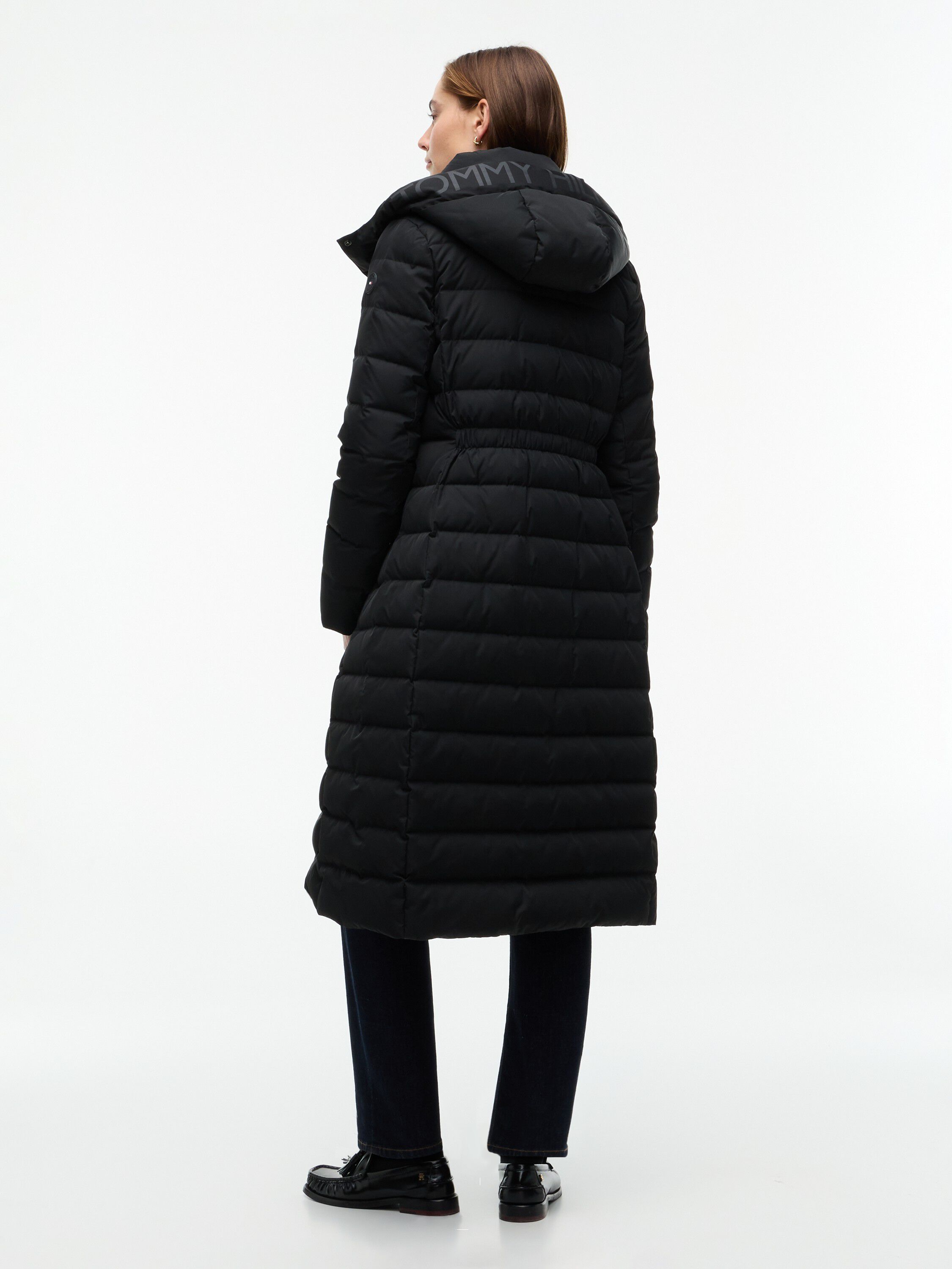 Slim Down Hooded Longline Coat
