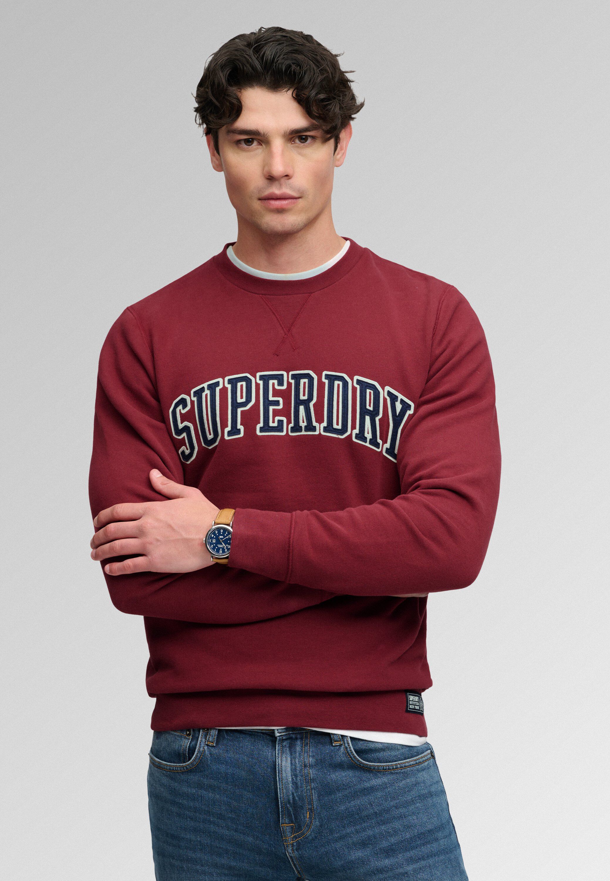 ATHLETIC APPLIQUE RELAXED CREW