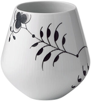 Black Fluted Mega Vas 15 cm