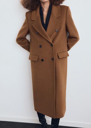 Double-breasted wool coat
