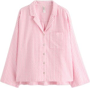 Pyjamasskjorte i seersucker med lan