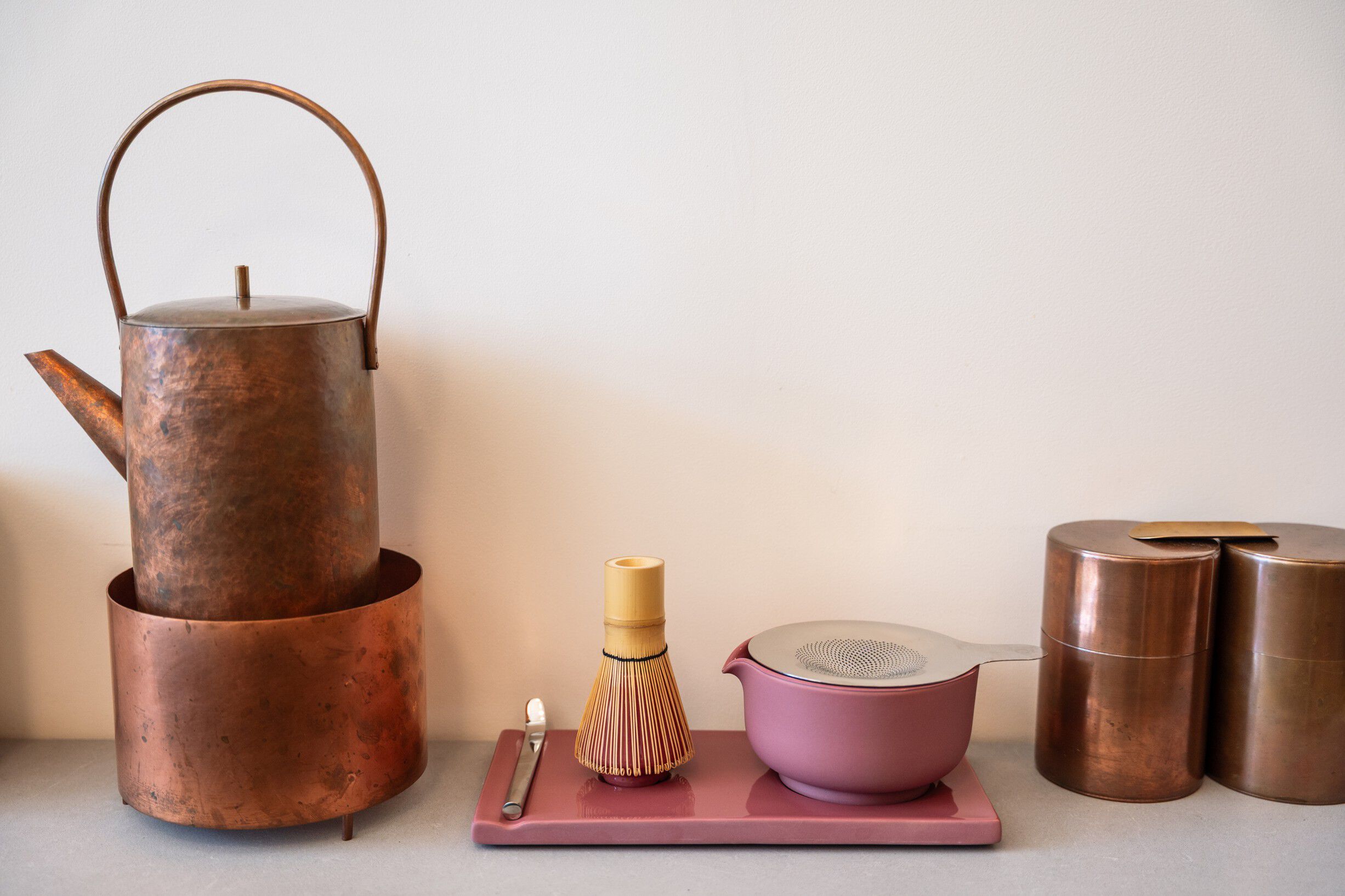 Matcha Set Desert Rose Matching Ceramic Bowl