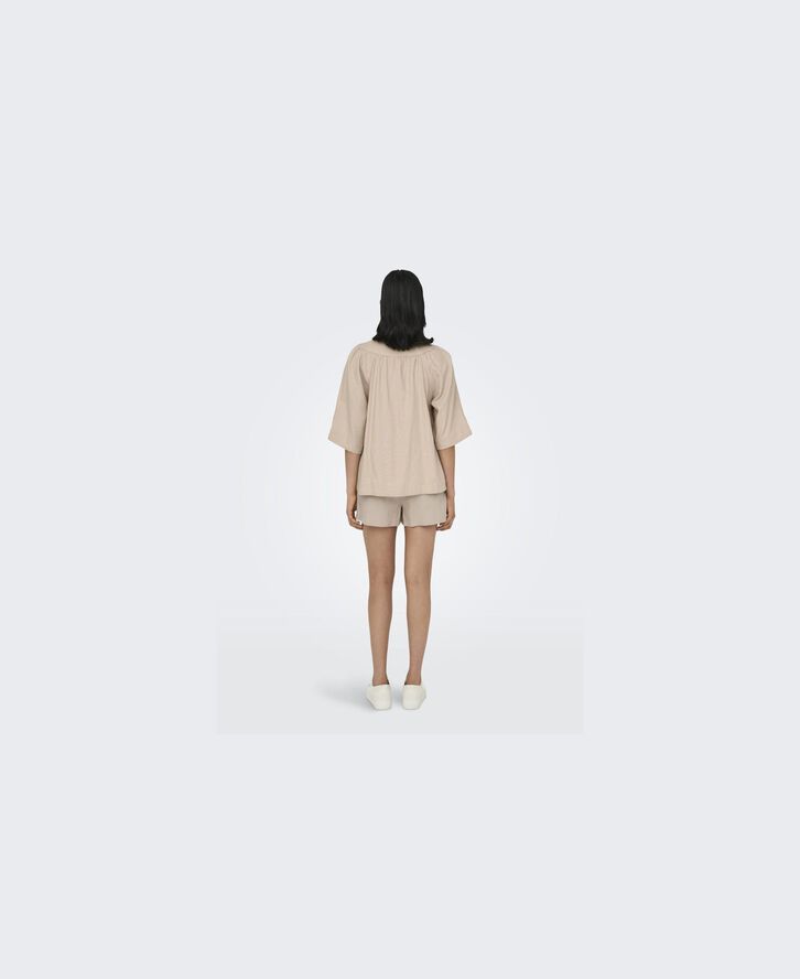 ONLCARO 2/4 V-NECK LINEN BL TOP CC