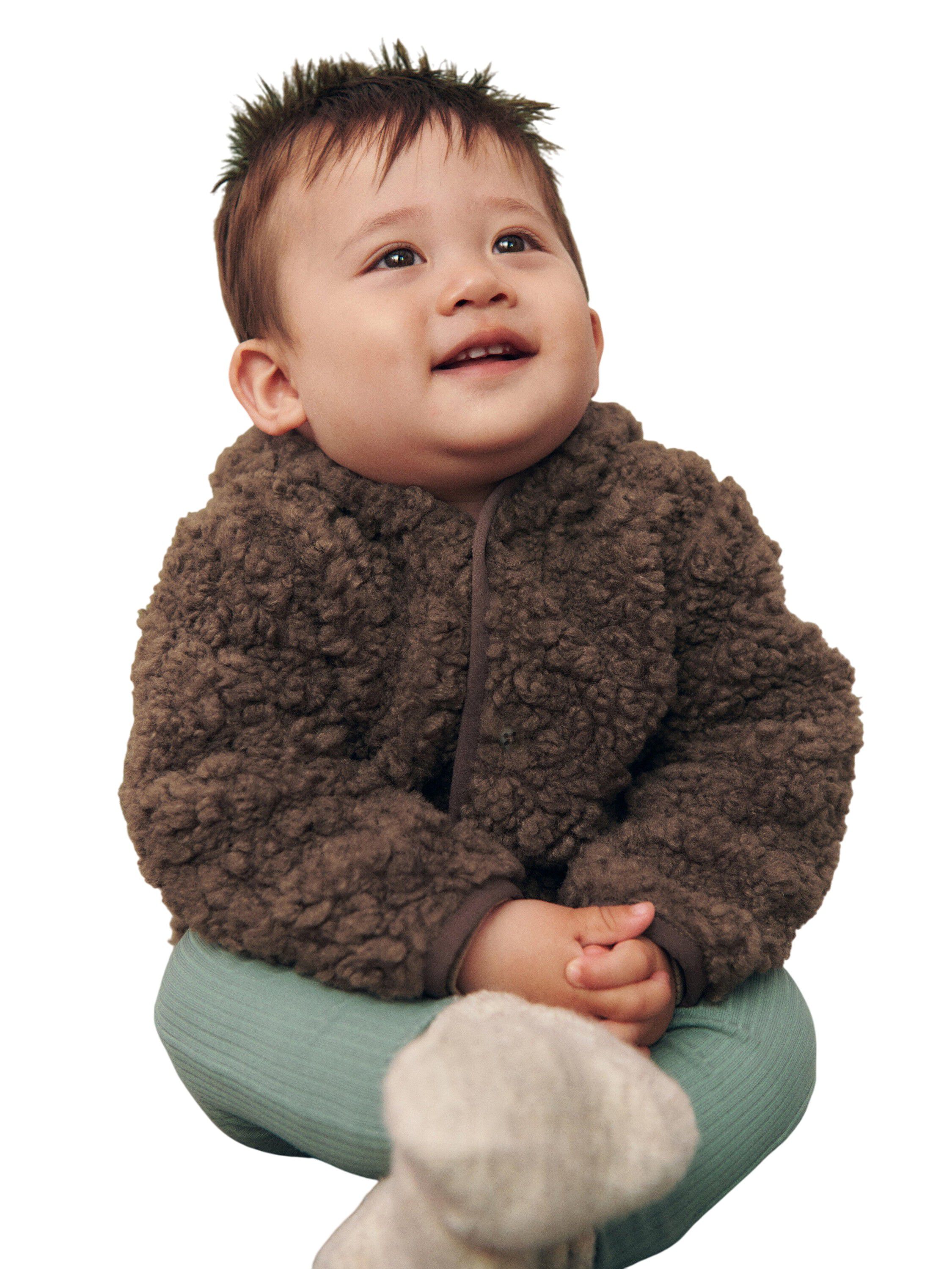 Hyggelig luvjakke med jerseyfor, kn