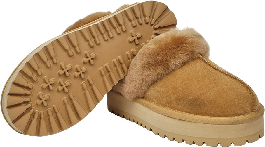 ROBSON - CALF SUEDE MULES WITH SHEARLING