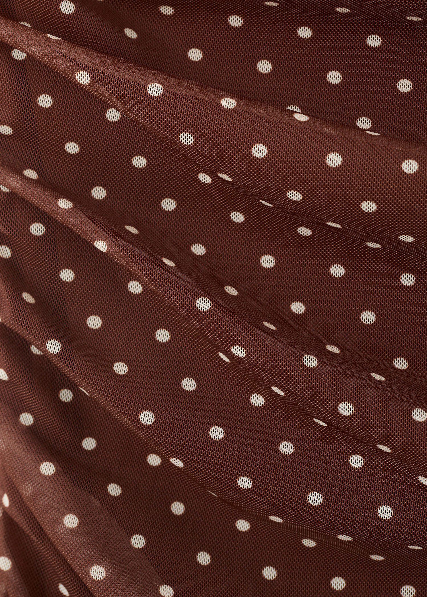 Fitted polka dot midi dress