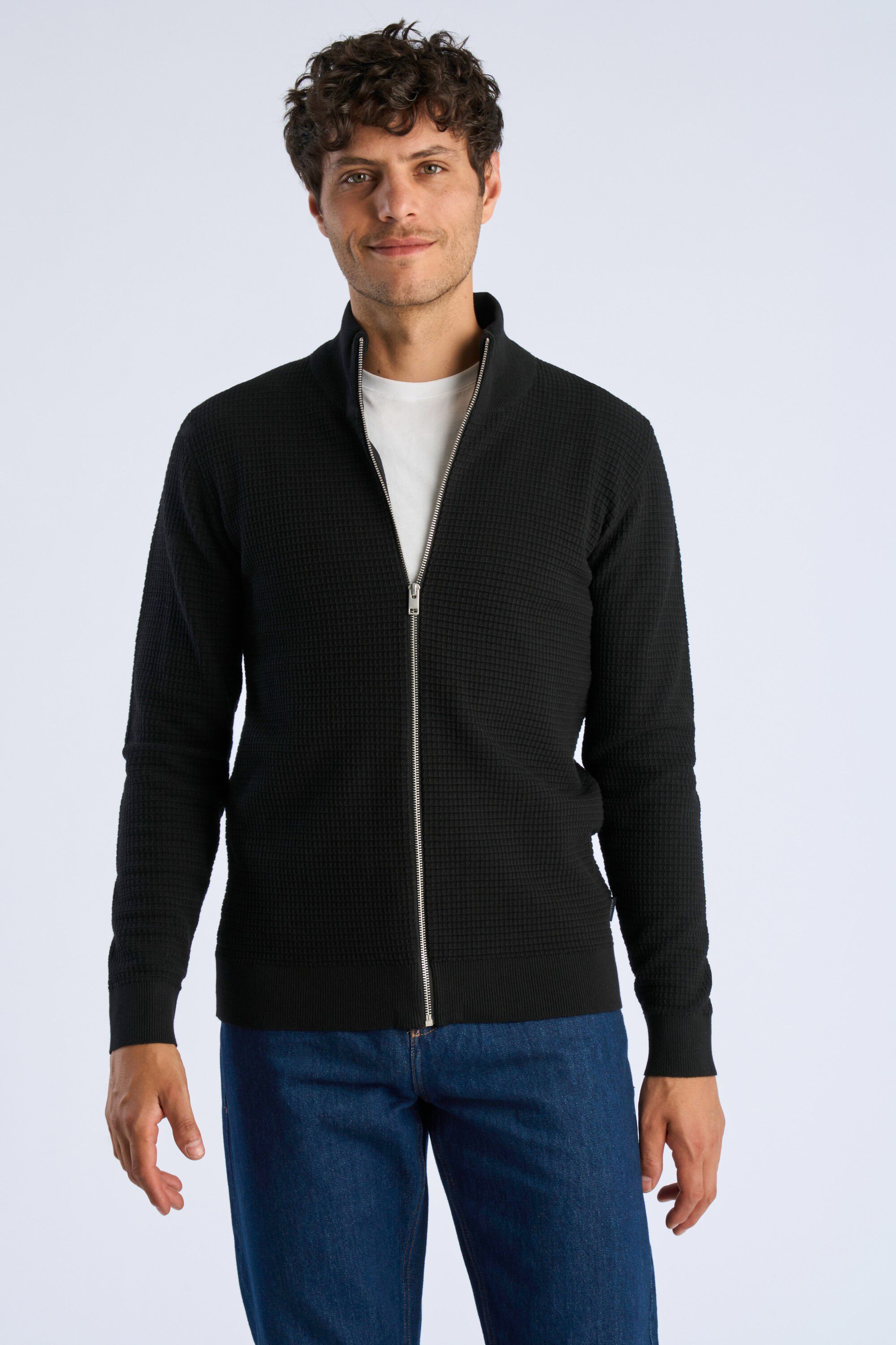 Knitted zip cardigan