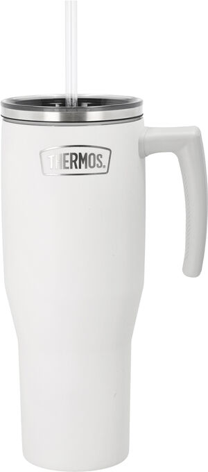 Termosmugg m. handtag 1,1 liter Matt vit
