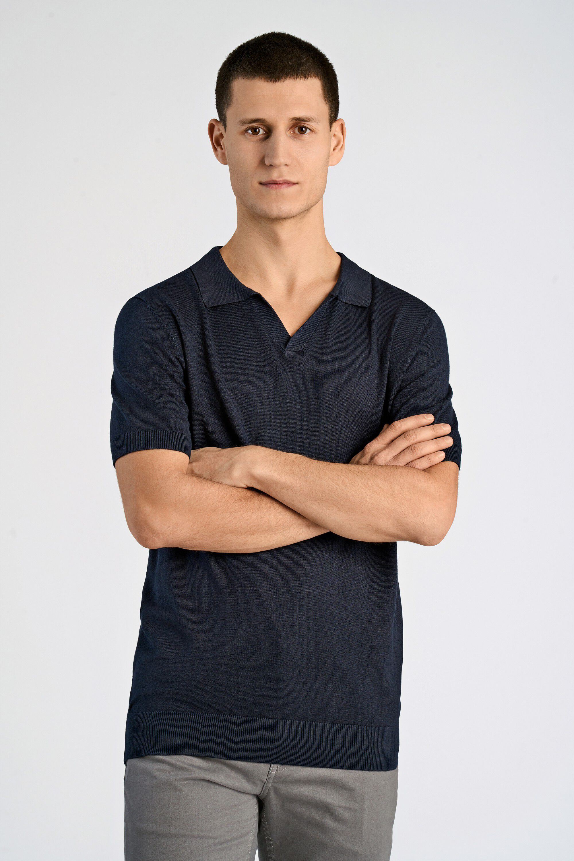 Ecovero S/S v-neck polo