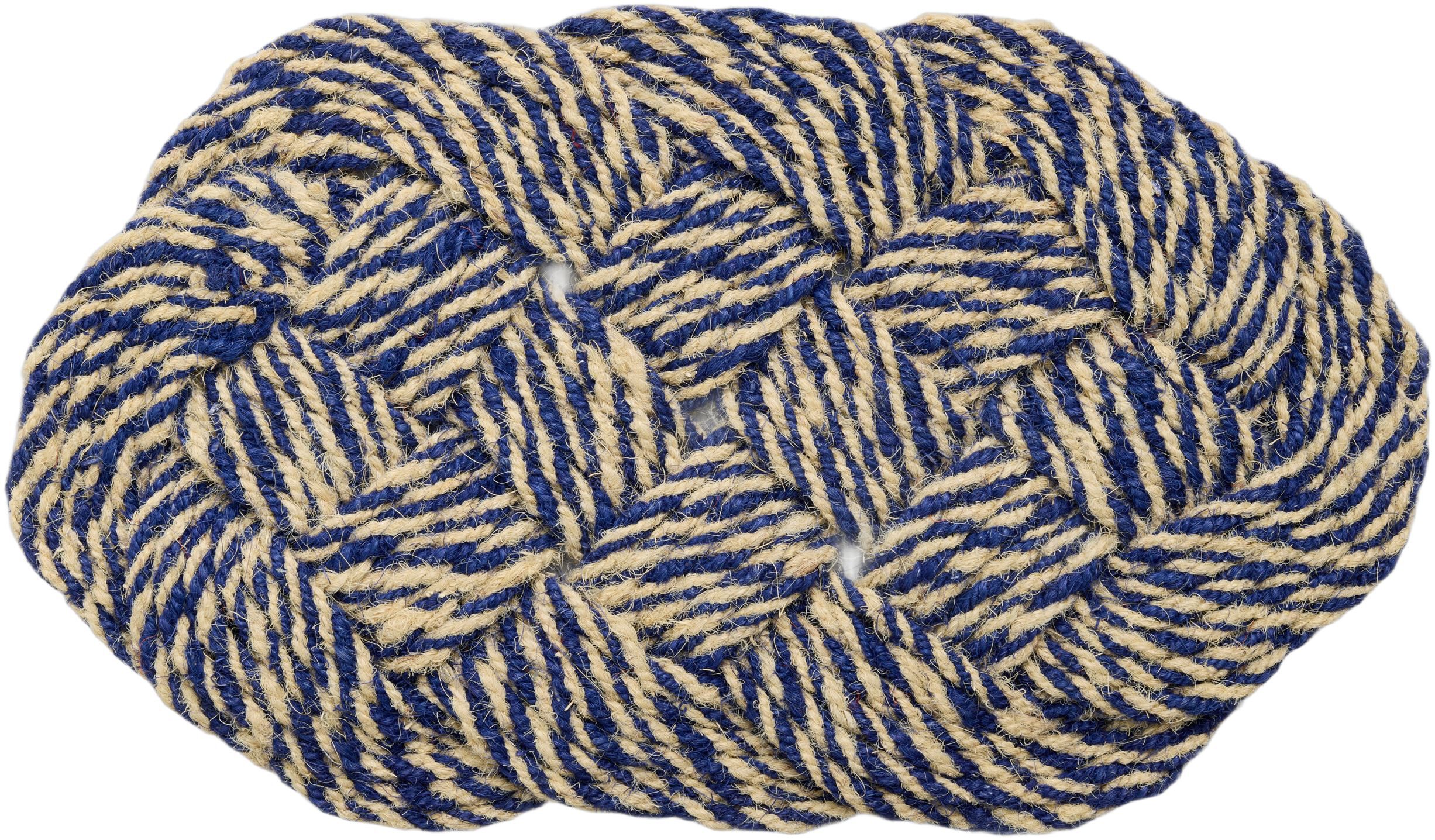 Coco Door Mat-Swirl-Blue and off-white