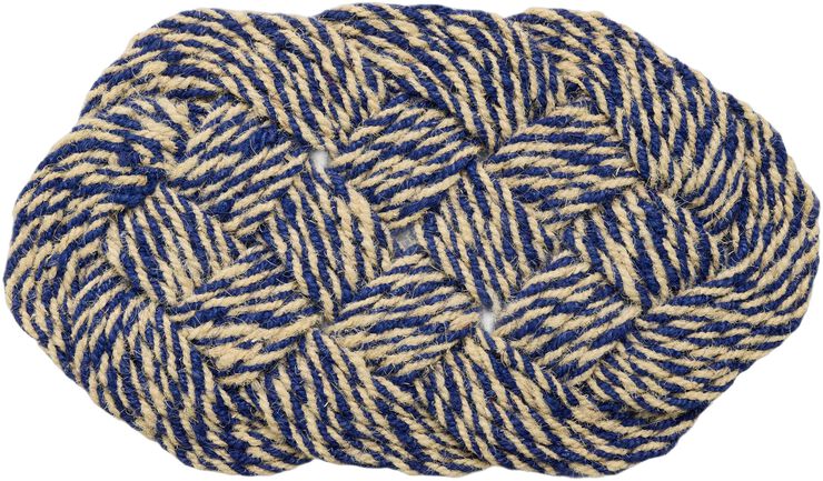 Coco Door Mat-Swirl-Blue and off