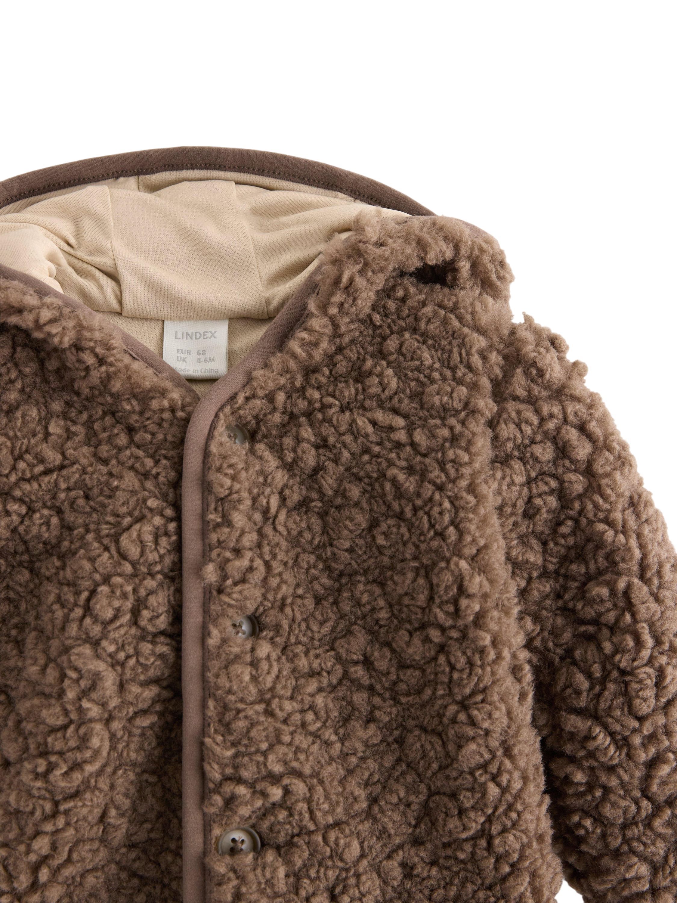 Hyggelig luvjakke med jerseyfor, kn