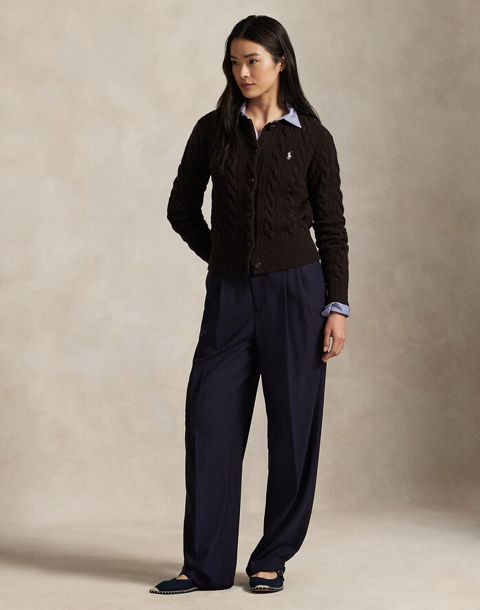 Cable-Knit Wool-Cashmere Cardigan