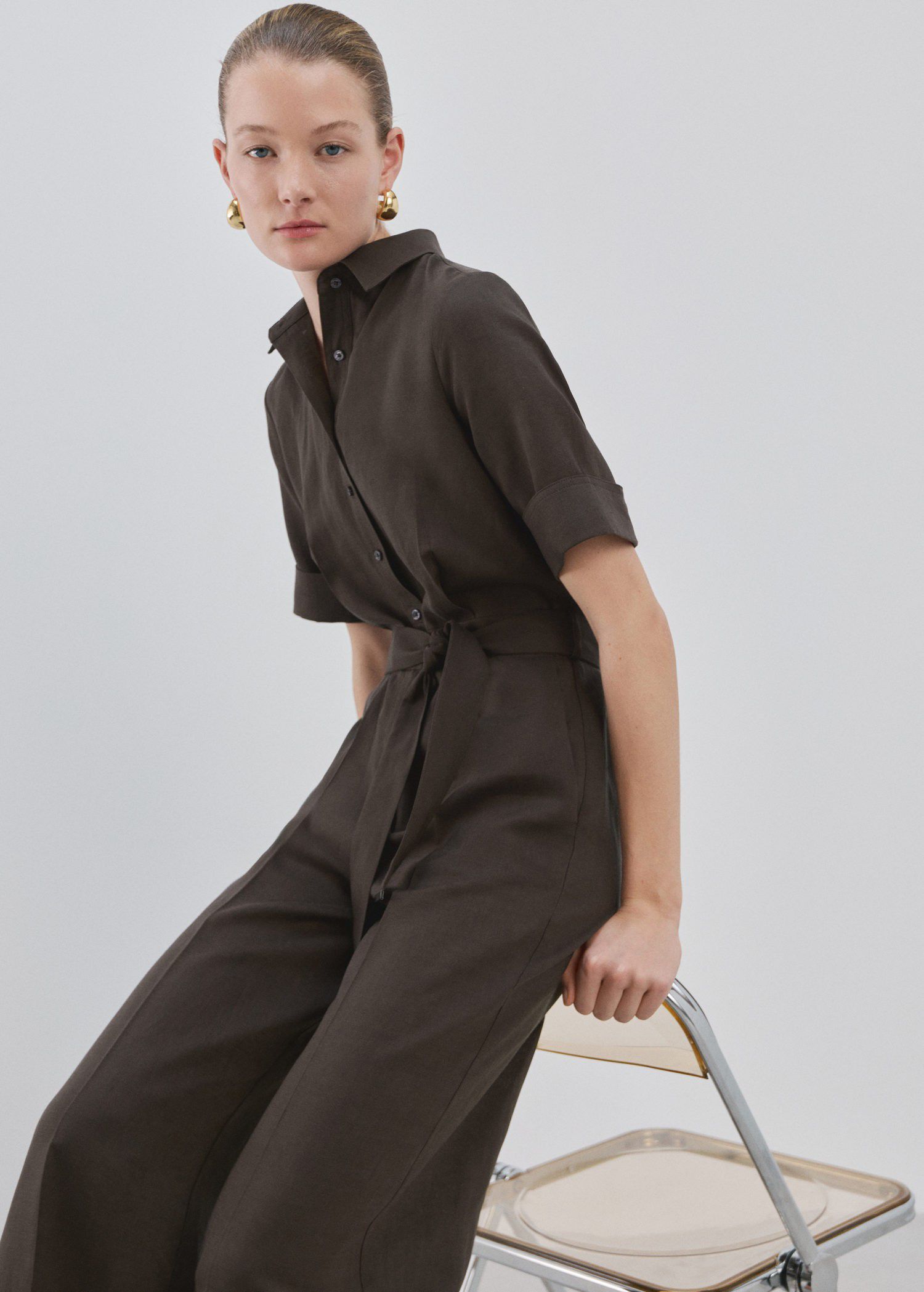 Lyocell shirt jumpsuit